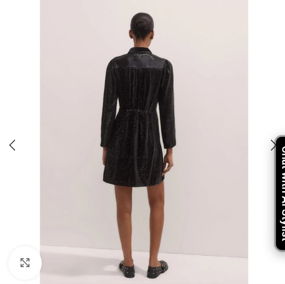 ME + EM NWTs Silk Blend Sequin Mini Dress - Picture 2 of 8